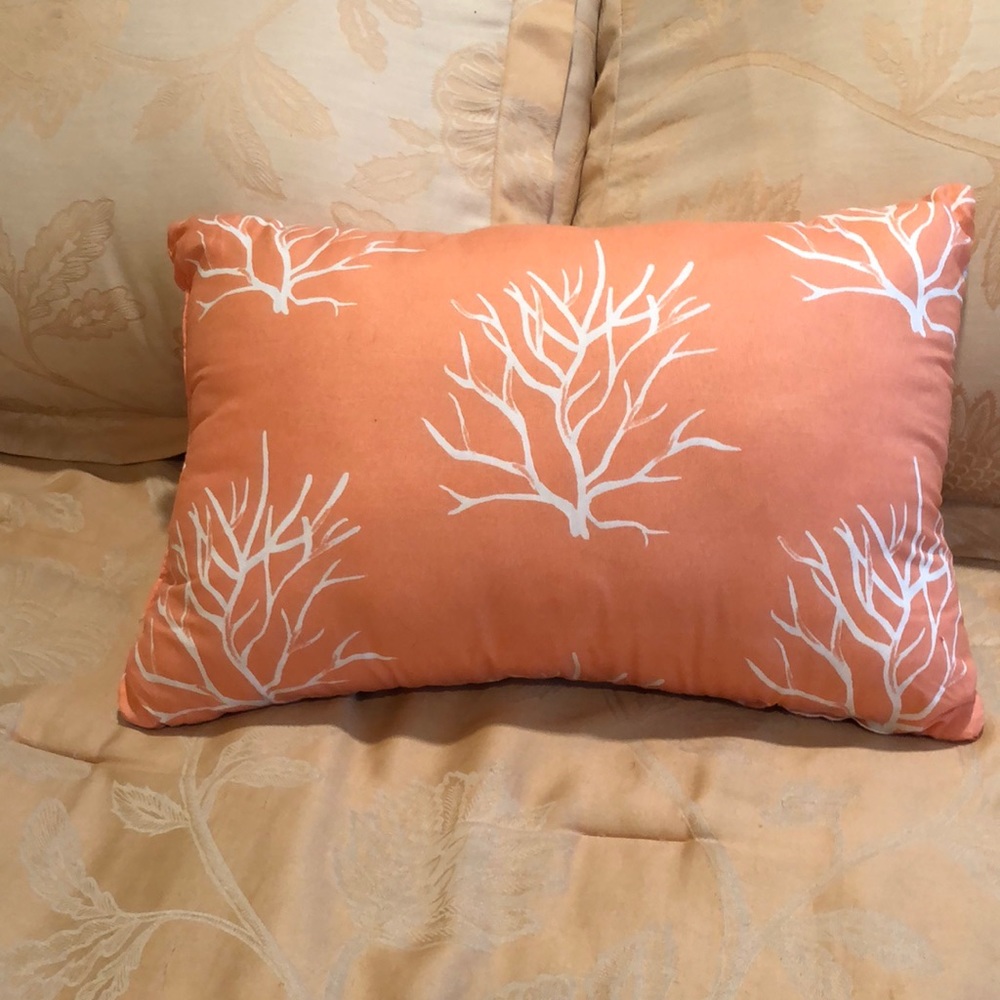 Throw Pillow with Sea Coral design